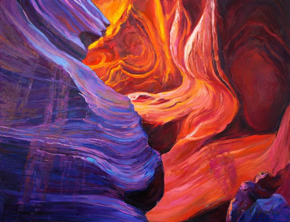 Abstract Canyon — original oil painting by Ivailo Nikolov